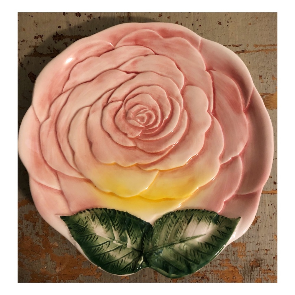 Ancora Hand Made In Italy Floral Plate